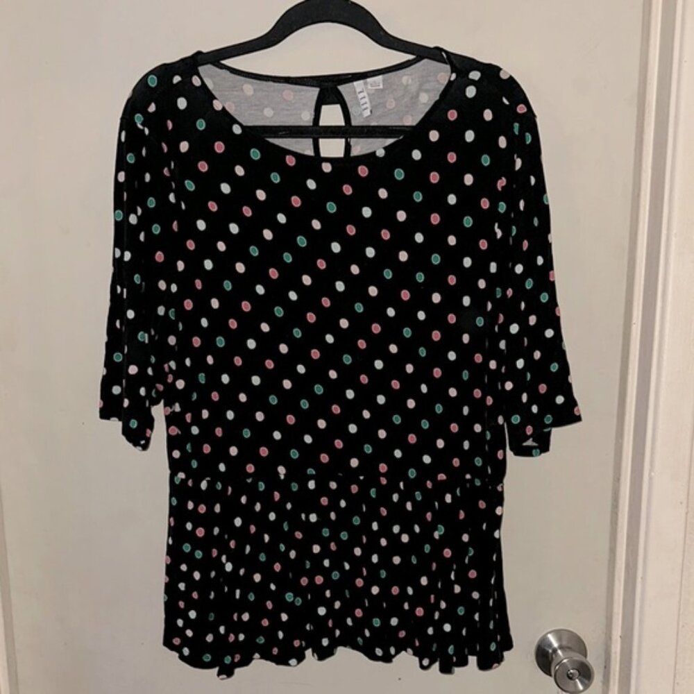 Elle polka dot peplum blouse